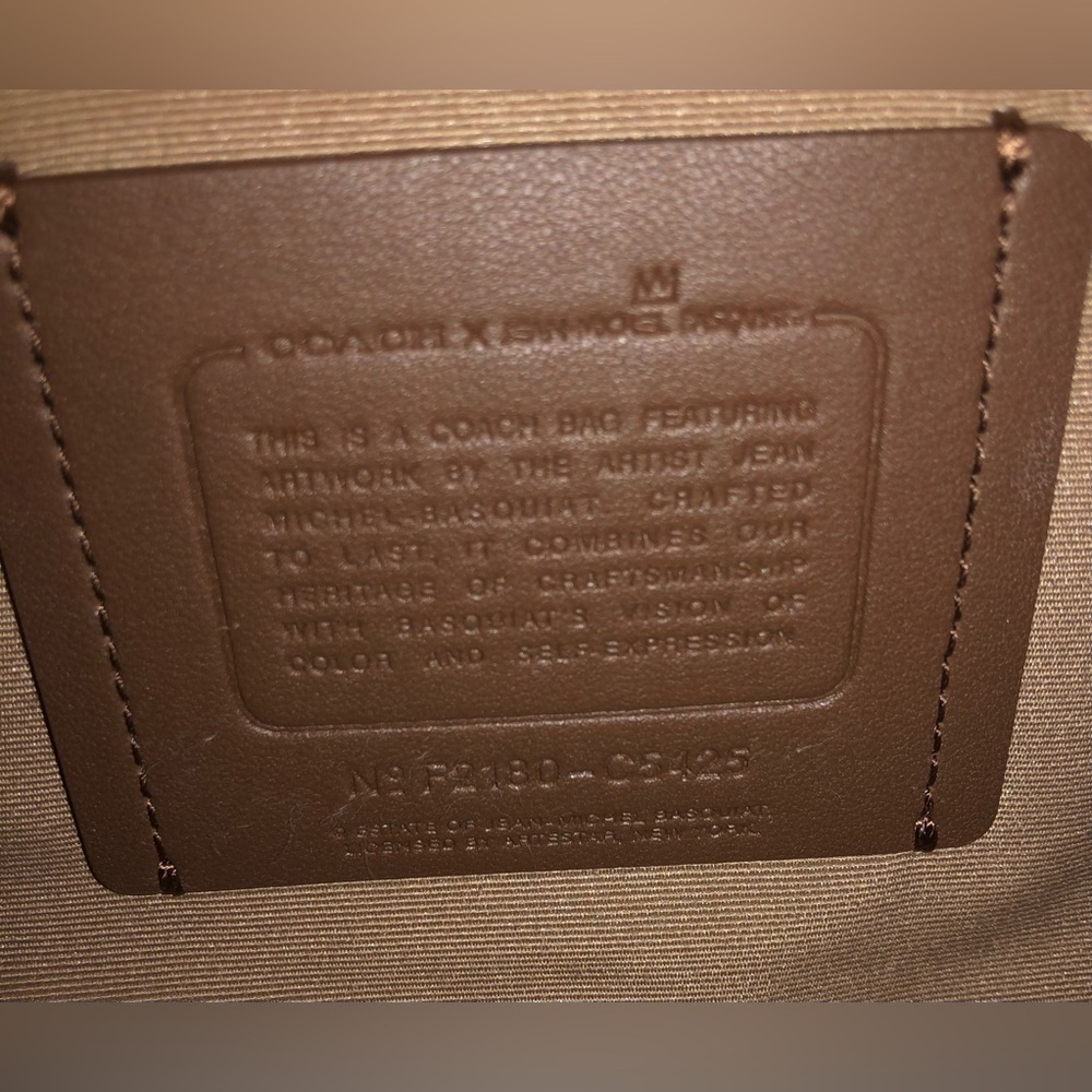 Coach X Jean Michel Basquiat Track Crossbody Pebble Leather C5425 Cream Black - Picture 16 of 16